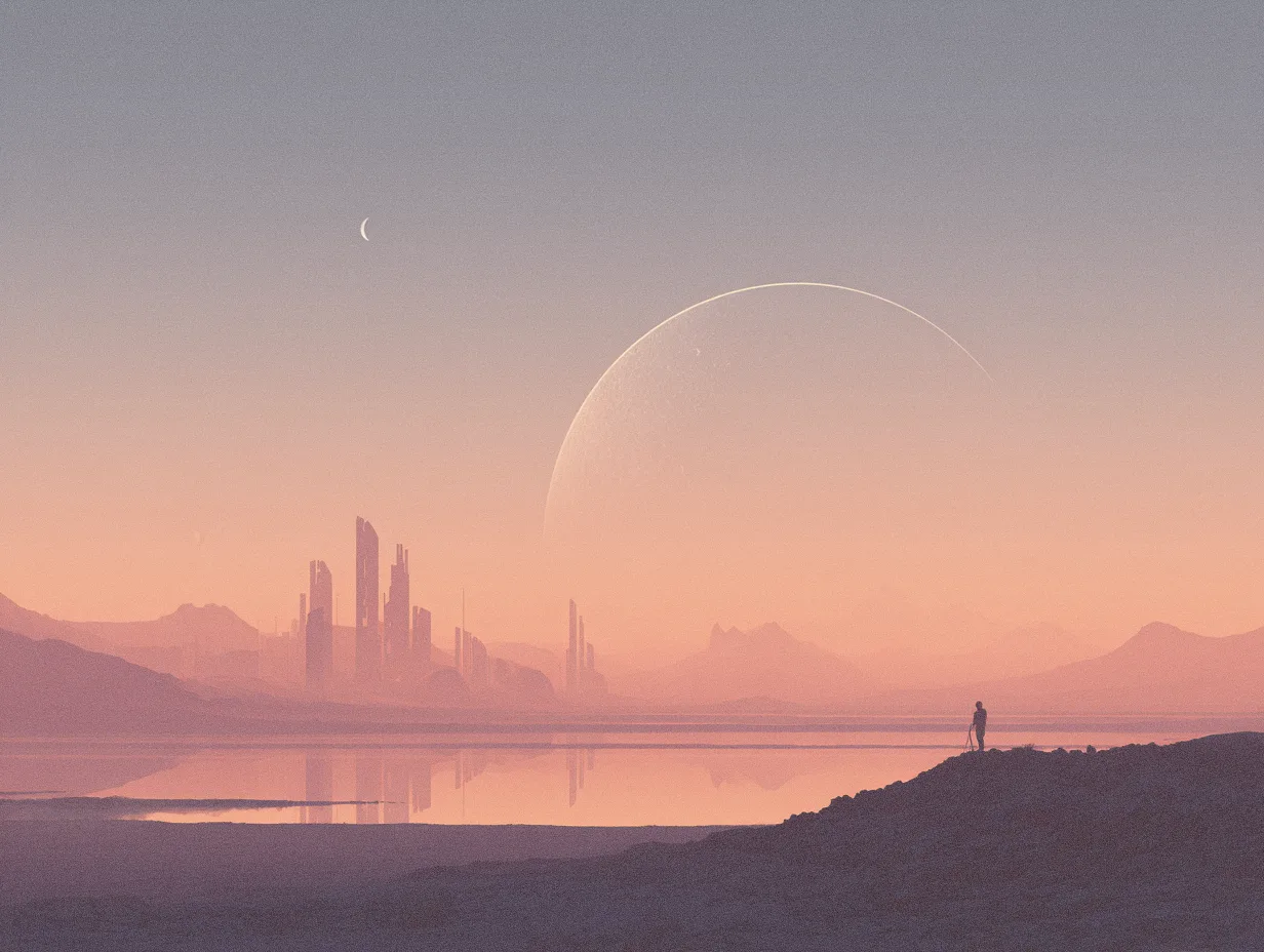 Mountain nightscape artwork for tenant boundaries